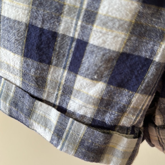 Penn State PSU Nittany Lion’s Plaid Linen/Cotton Blend Drawstring Shorts Size 11 - Picture 4 of 11